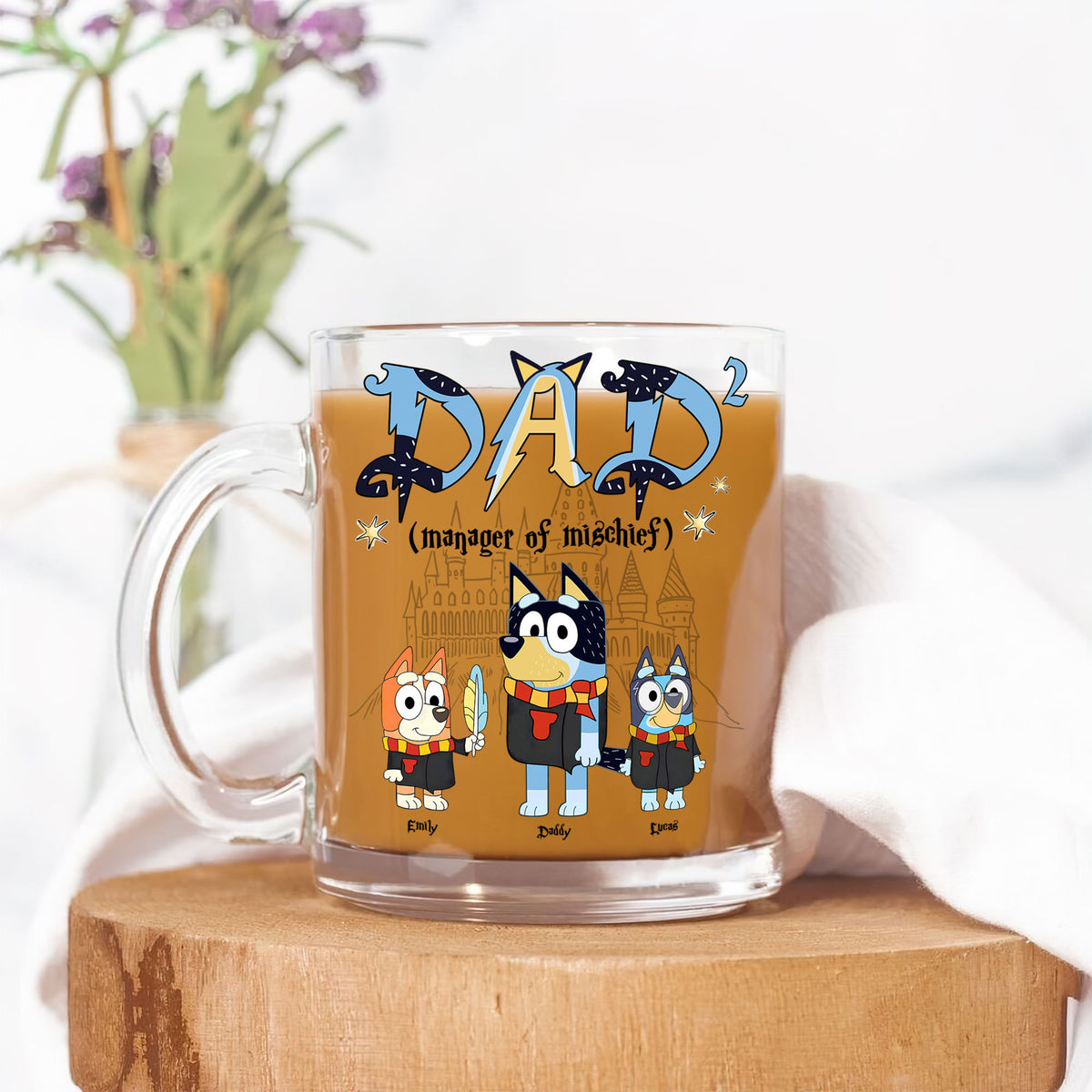Magic Dog Dad Glass Mug - Personalized Gifts For Dad 012huti260325-Homacus