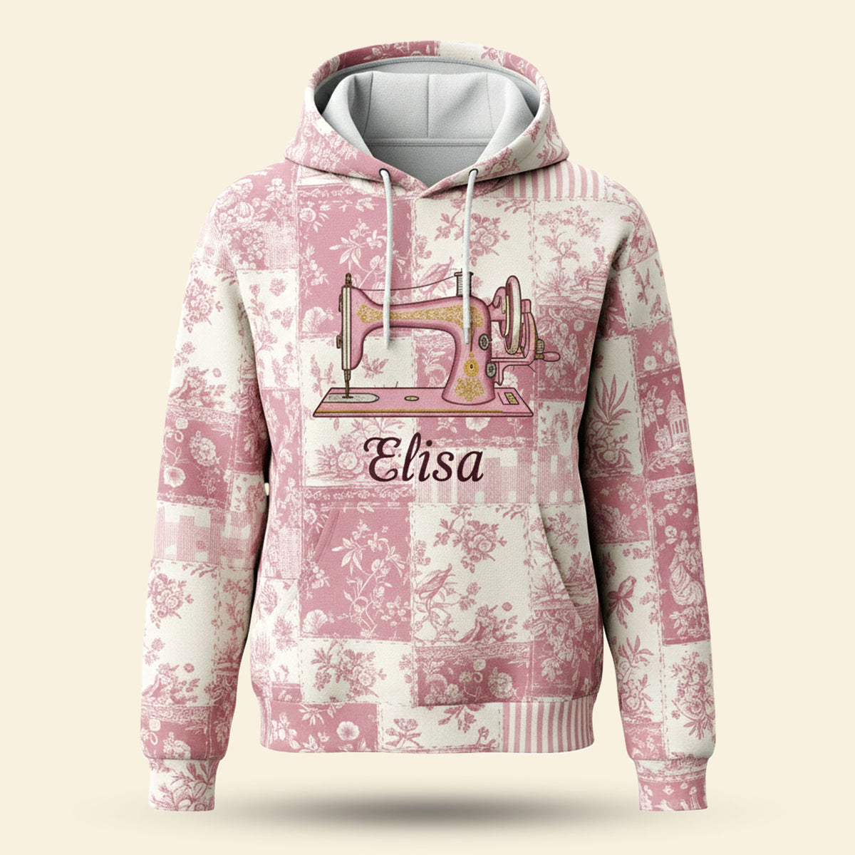 Sewing Lover Toile de Jouy Personalized Hoodie - Personalized Gifts For Sewing Lover Hoodie 02PGTI201125-Homacus