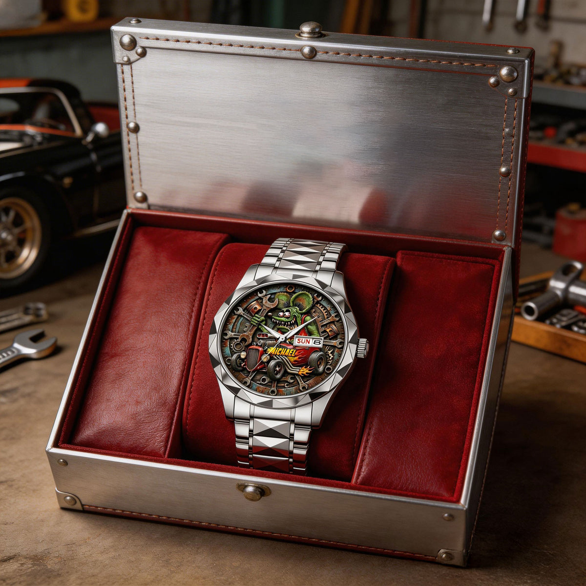 Speed Monster Stainless Steel Men's Watch - Personalized Gifts For Hot Rod Lover 03tgti080426-Homacus