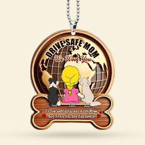 Personalized Gifts For Dog Mom Car Ornament, Drive Safe Mom I Woof You 01tgti210325hg-Homacus