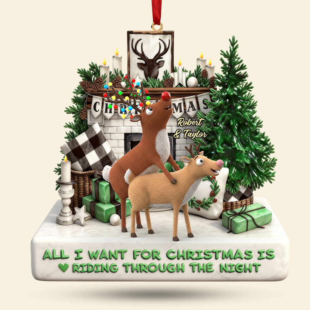Deer Buck Couple Acrylic Ornament, Personalized Gifts For Couple 03qhti041125-Homacus