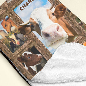 Cute Cattle - Personalized Photos Collage Blanket For Cow Lovers 051qhti311224-Homacus