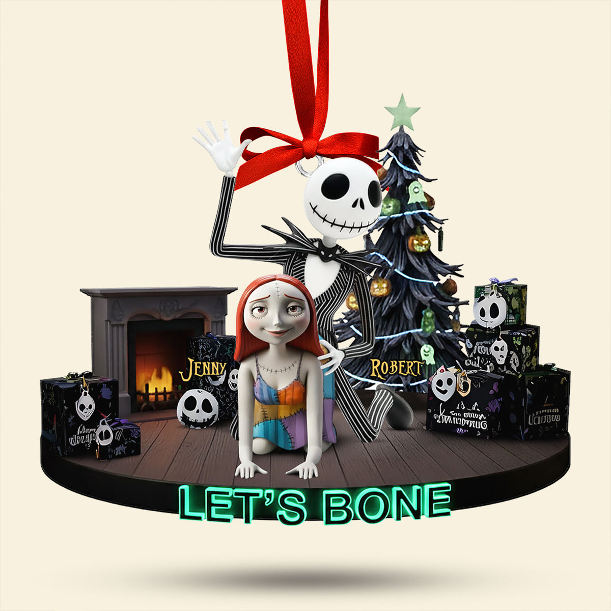 Mischievous Spooky Couple Christmas Ornament, Personalized Gifts For Couple 05qhti160925-Homacus