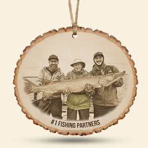 Custom Photo Engraved Effect Wood Ornament, Personalized Gifts For Fishing Lovers 04qhti071025-Homacus