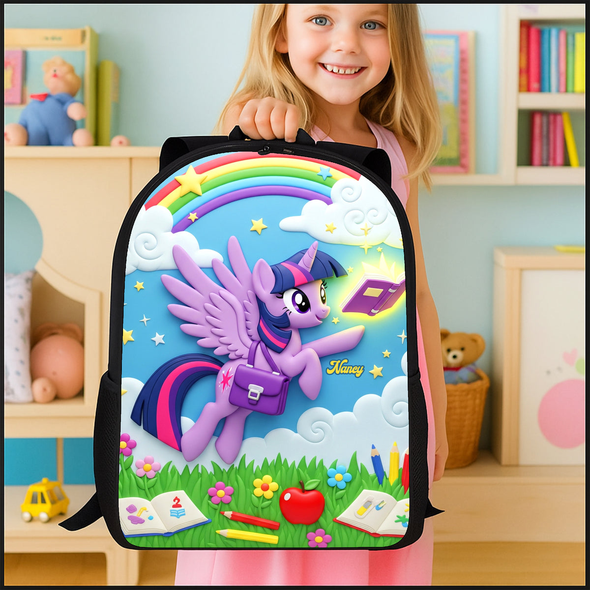 Cute Unicorn School Bag - Personalized Gifts For Kids 04pgti040825-Homacus