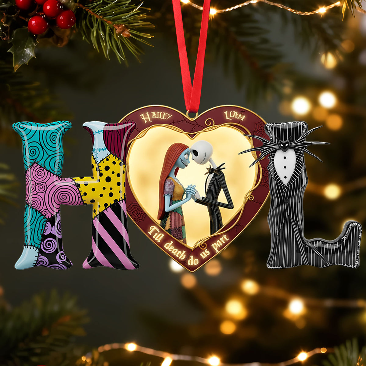 Spooky Couple Ornament - Custom Letter Gifts For Couple 01hyti021025-Homacus