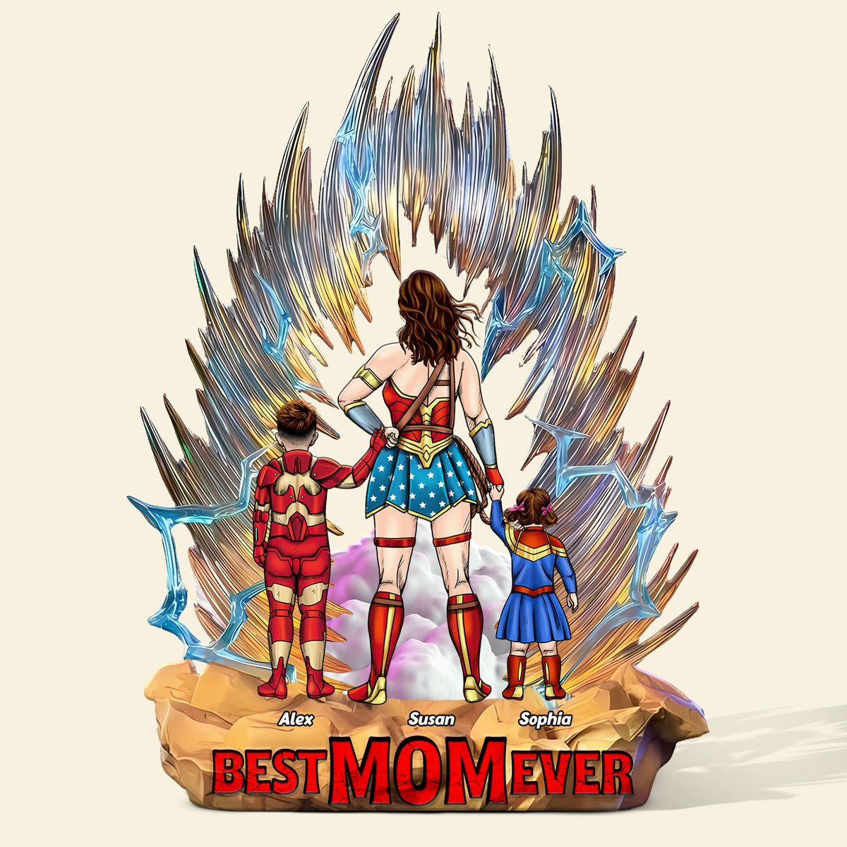 Personalized Gifts For Mom Acrylic Plaque, Best Mom Ever-Homacus