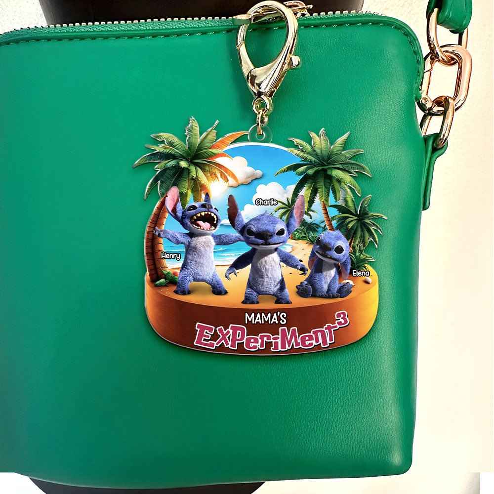 Personalized Gifts For Mom Keychain, Mischievous Blue Alien On Beach 02qhti130225-Homacus