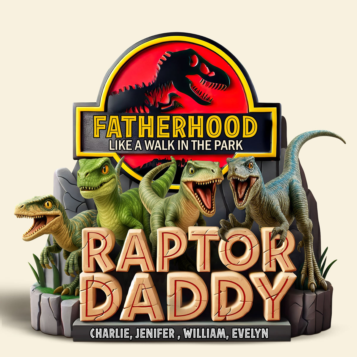 Dino Dad Acrylic Plaque - Personalized Gifts For Father 01HUTI250425-Homacus