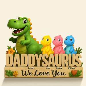 Dinosaur Dad Plaque - Personalized Gifts For Dad 01nati160425-Homacus