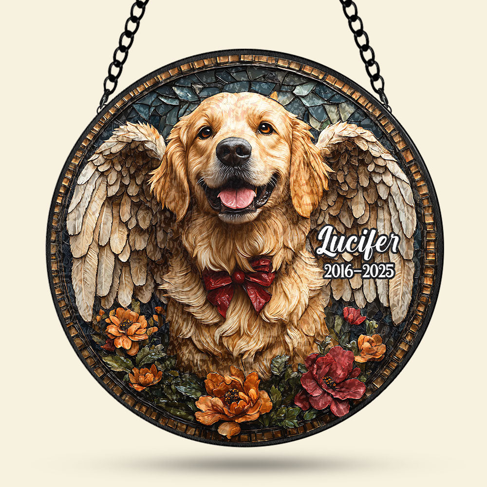 Custom Photo Gifts For Memorial Dog Stained Glass 03huti060325-Homacus
