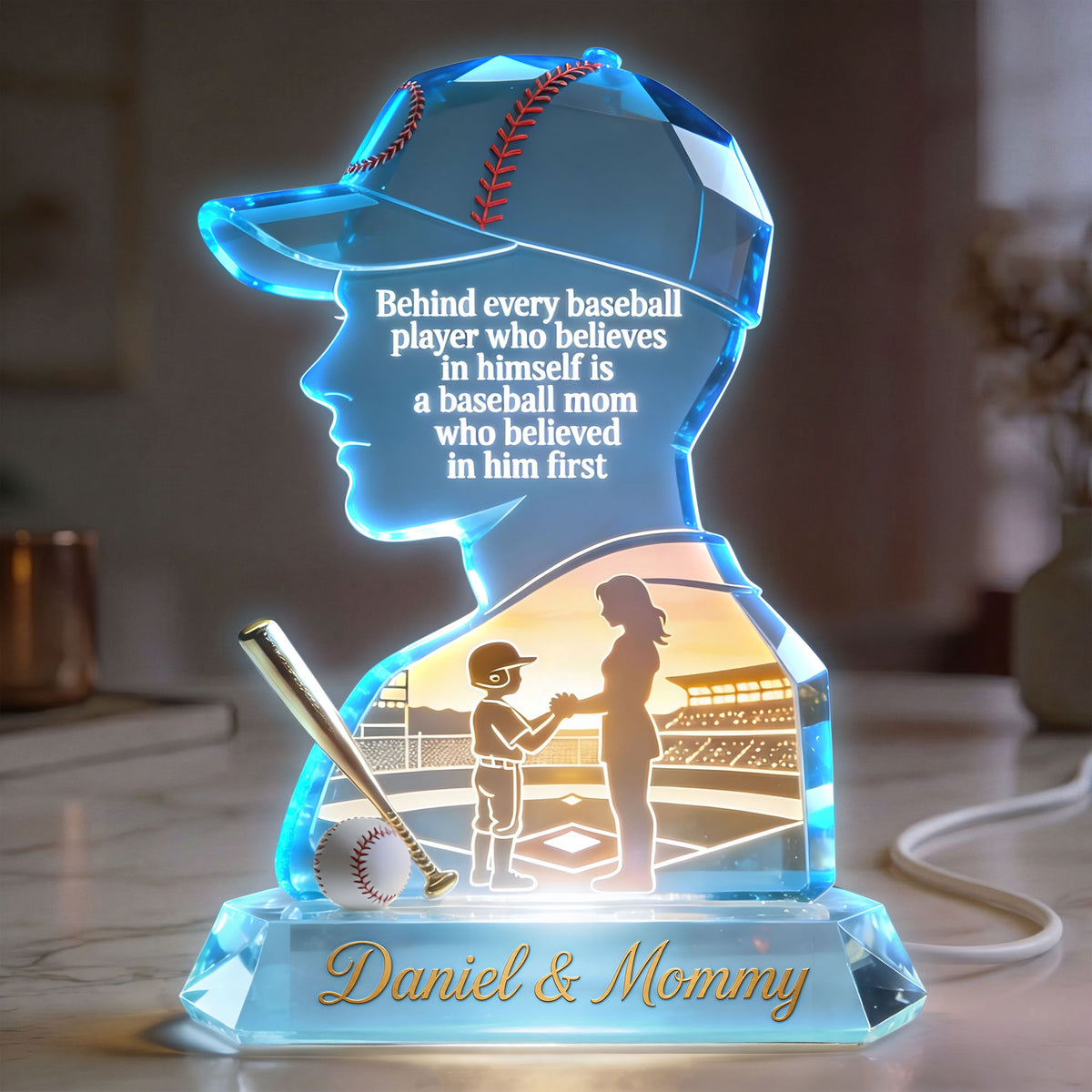 Proud Baseball Mom Light Box Personalized Gifts For Mom 02PGTI090426-Homacus