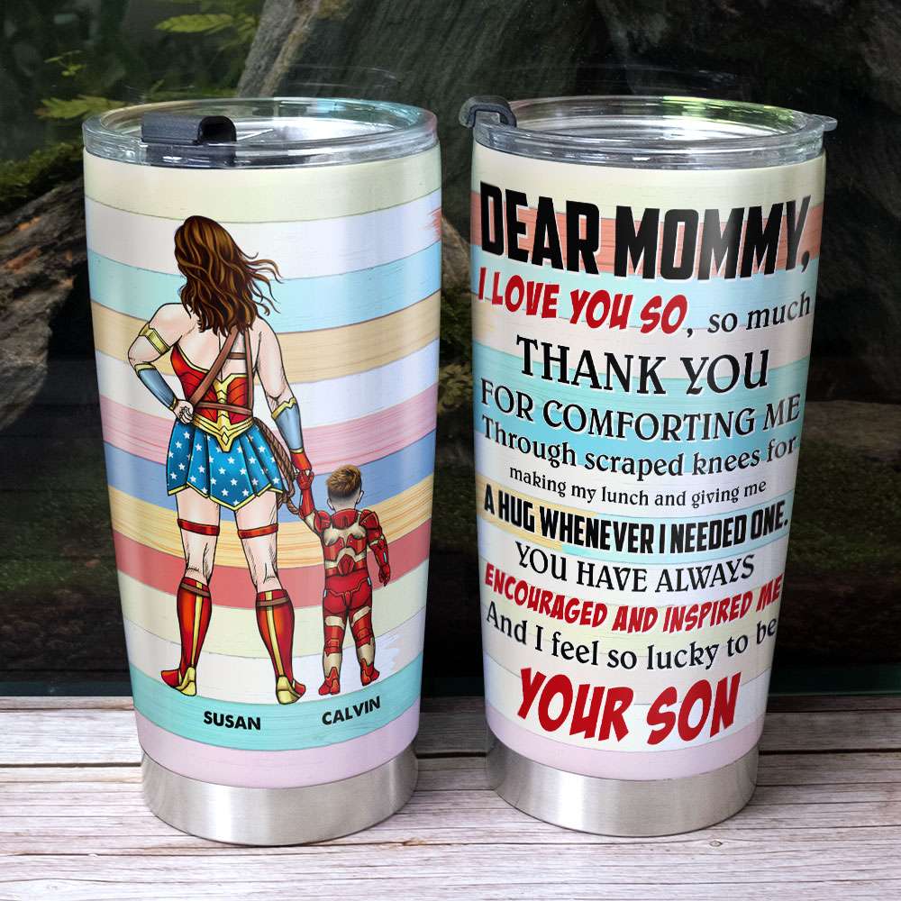 Personalized Gifts For Mom Tumbler Superhero Mom And Kid 01ACTI110325PA-Homacus