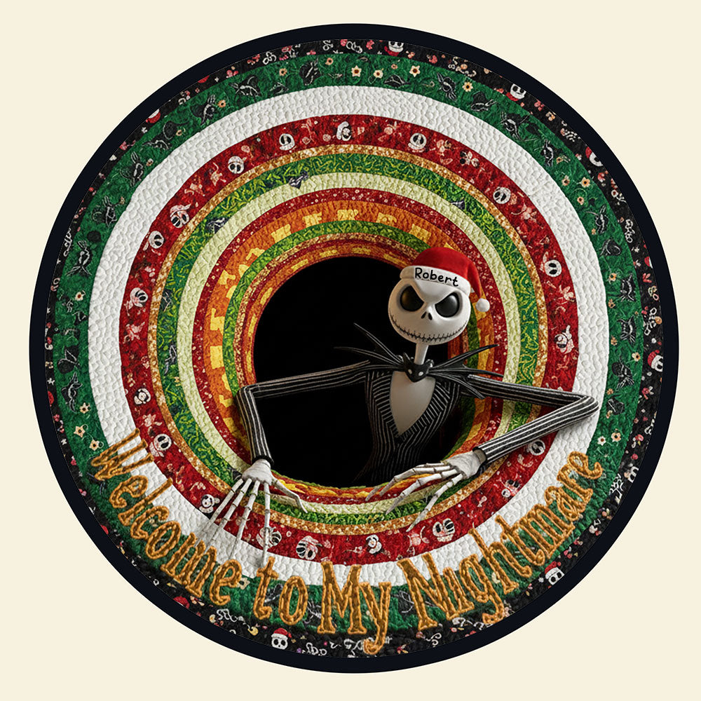 Personalized Spooky Christmas Gifts For Horror Fans Quilted Round Mat 05tgti300925-Homacus