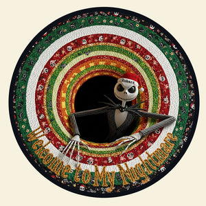 Personalized Spooky Christmas Gifts For Horror Fans Quilted Round Mat 05tgti300925-Homacus