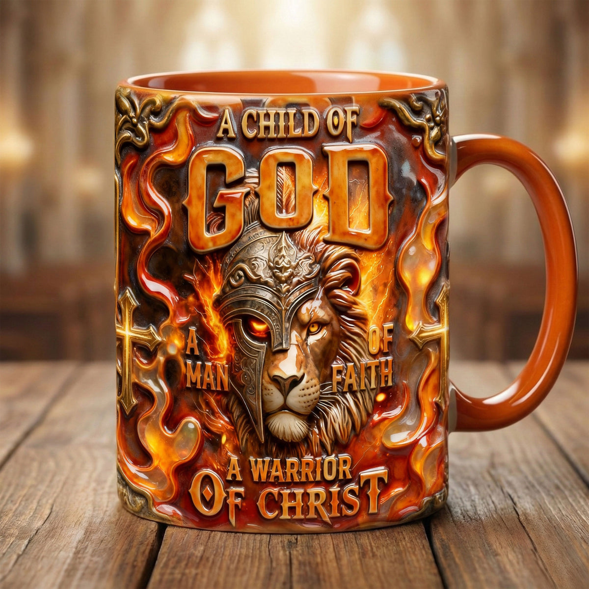 Lion Of Judah Warriors In Fire Accent Mug, Personalized Gifts For Christians 01qhti200126-Homacus