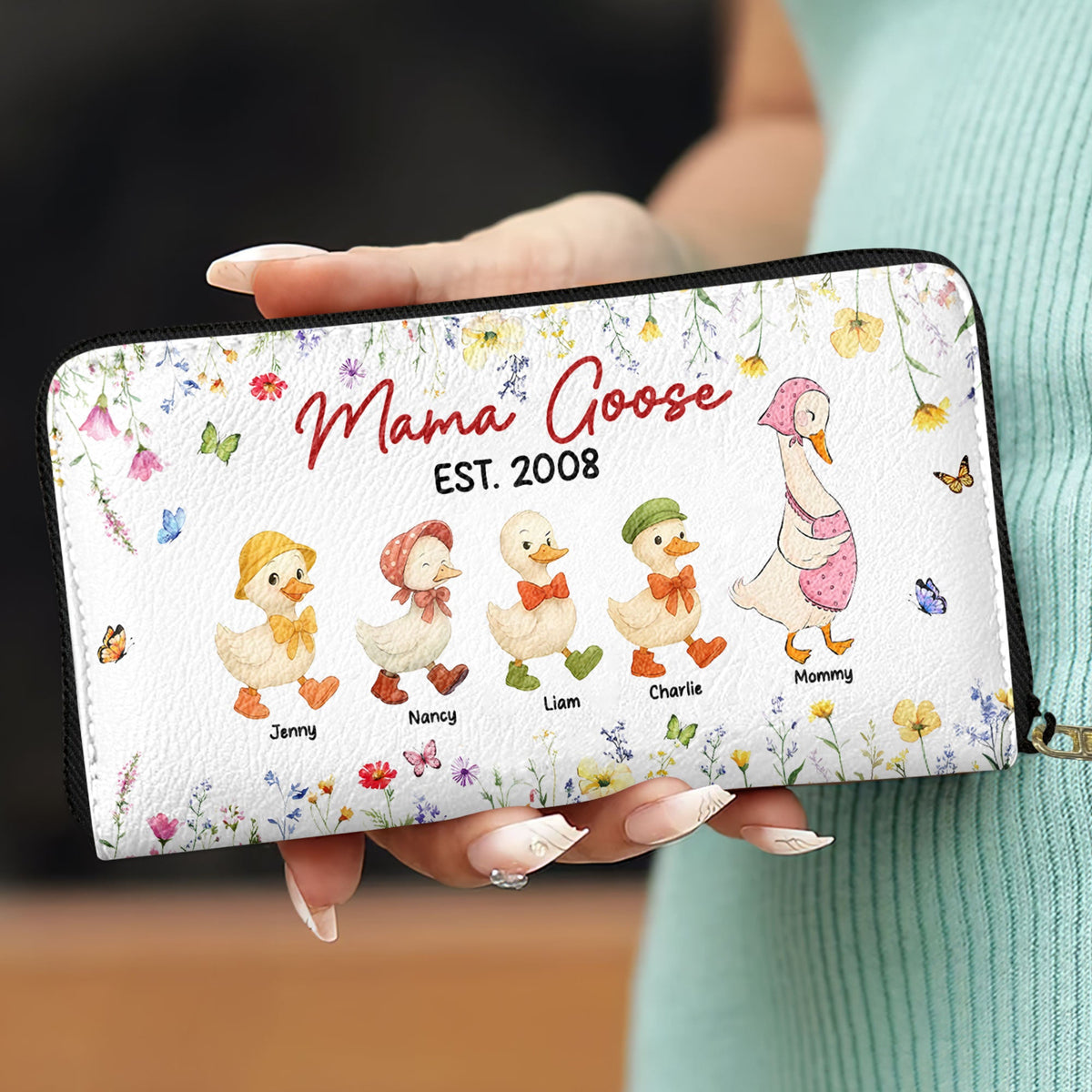 Mama Goose Twill Faux Leather Wallet - Personalized Gifts For Mom 06kati040425-Homacus
