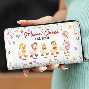 Mama Goose Twill Faux Leather Wallet - Personalized Gifts For Mom 06kati040425-Homacus