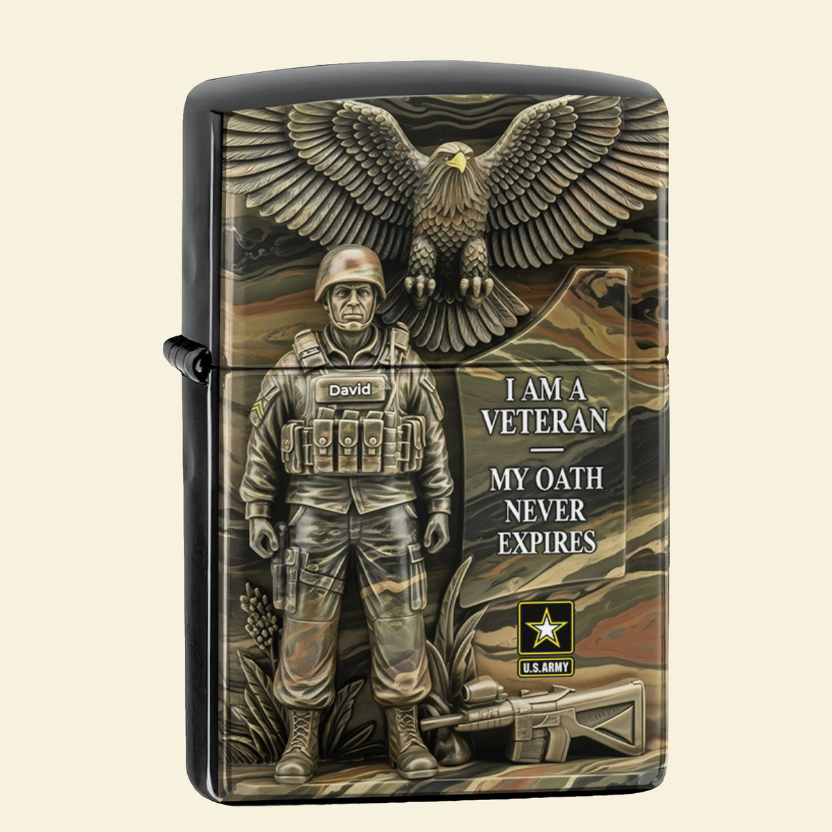 My Oath Never Expires - Custom Military Division Logo Lighter For Veteran-Homacus