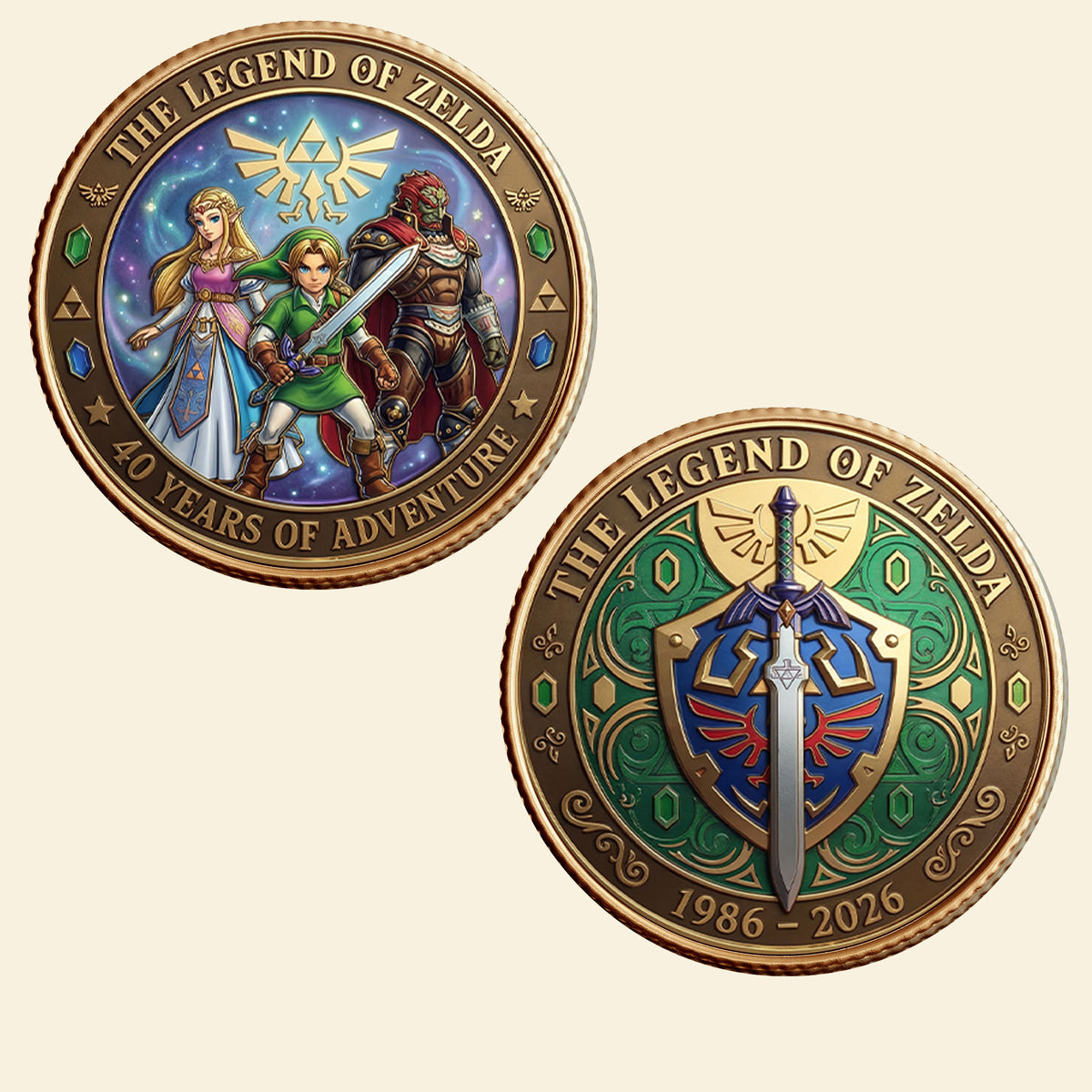 40 Years of Fantasy Adventure Metal Coin - Personalized Gifts For Fantasy Lovers 04nati090326-Homacus