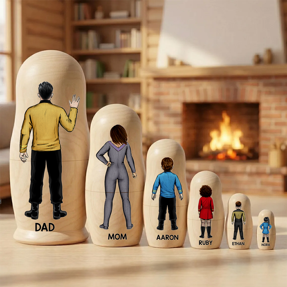 Sci-fi Theme Family Nesting Dolls - Personalized Gifts For Family Wooden Nesting Dolls 01QHHU90426HH-Homacus