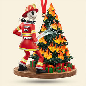 Funny Spooky Firefighter Ornament - Personalized Gifts For Firefighter 06huti071025-Homacus