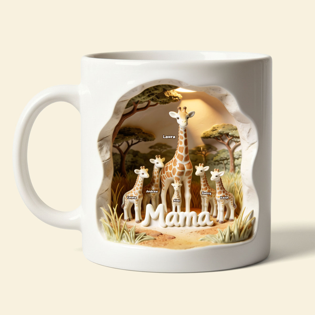 Giraffe Mom Coffee Mug - Personalized Gifts For Mother 02toti100226-Homacus