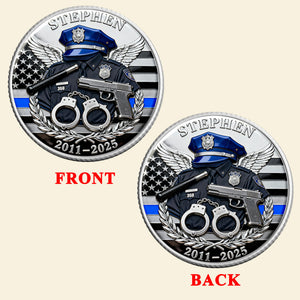 Law Enforcement Appreciation Coin - Personalized Gifts For Police Retirement Printed Metal Coin 06KITI120226-Homacus
