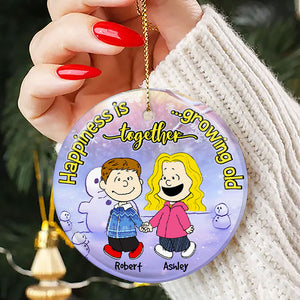 Personalized Christmas Gifts For Couple Hand In Hand Ceramic Ornament 04QHHN281023DA-Homacus