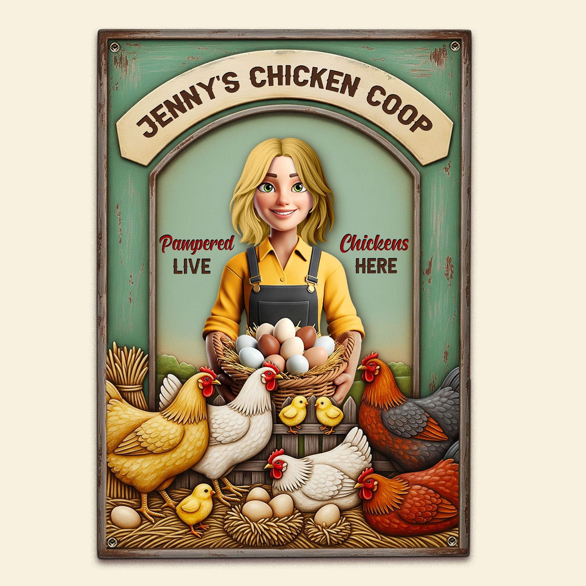Farm Chicken Girl Metal Sign - Personalized Gifts For Farmers 02nati300625-Homacus