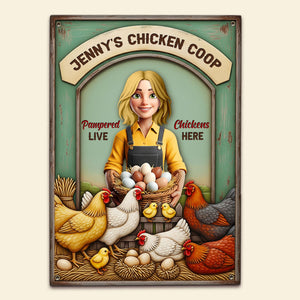 Farm Chicken Girl Metal Sign - Personalized Gifts For Farmers 02nati300625-Homacus