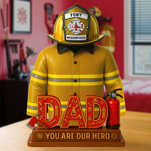 Firefighter Dad Acrylic Plaque - Personalized Gifts For Dad 01OHTI150525-Homacus