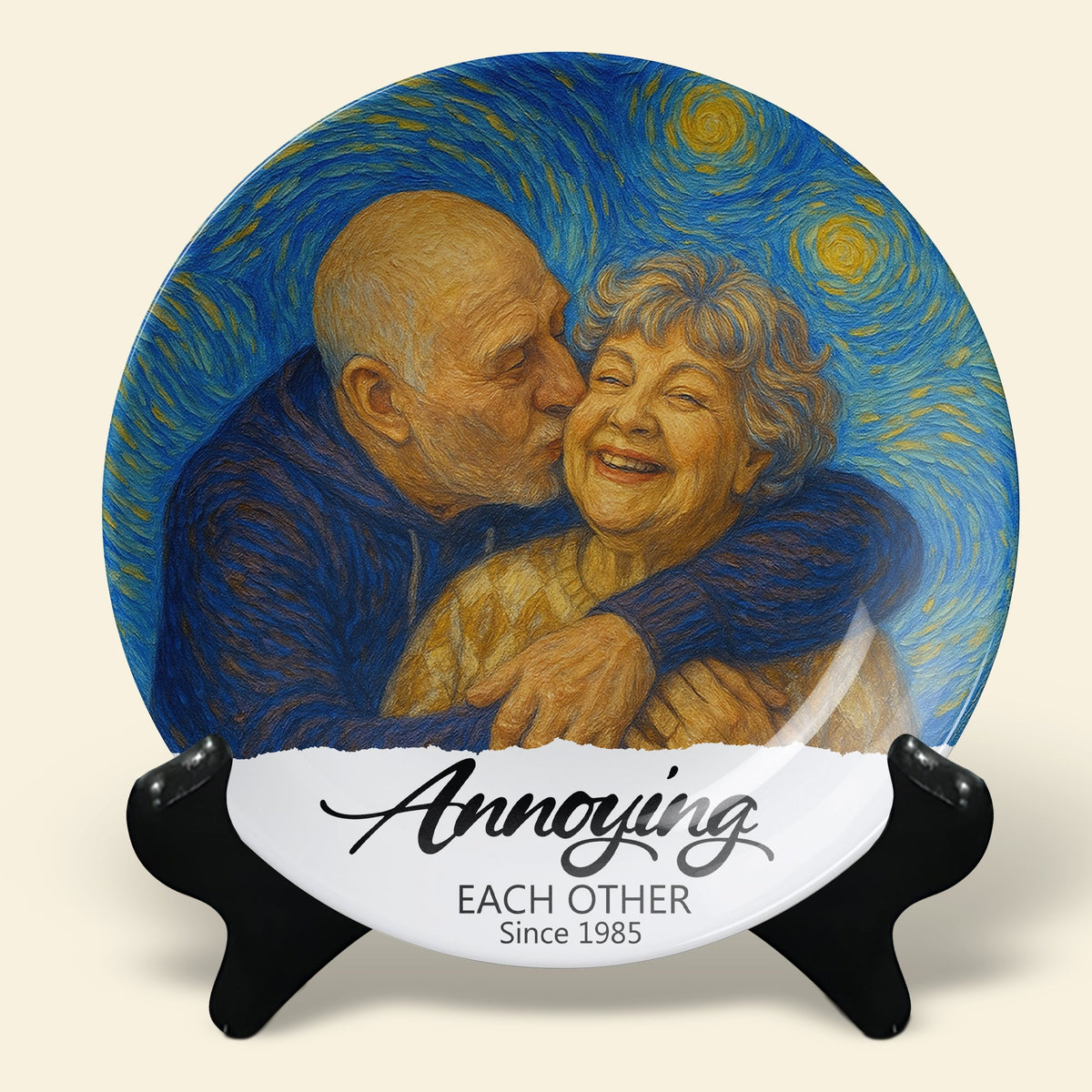 Happy Couple Round Plate - Custom Photo Gifts For Couple 02nati160725-Homacus