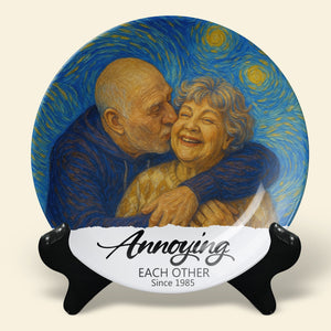 Happy Couple Round Plate - Custom Photo Gifts For Couple 02nati160725-Homacus