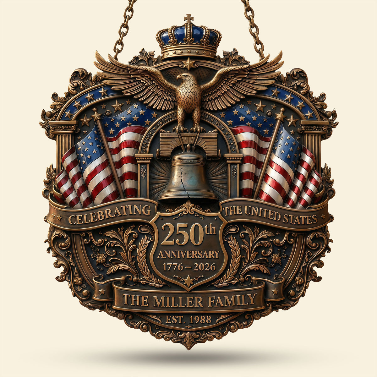 250th USA Anniversary Metal Sign - Personalized Patriotic Gifts 01TYTI190326-Homacus