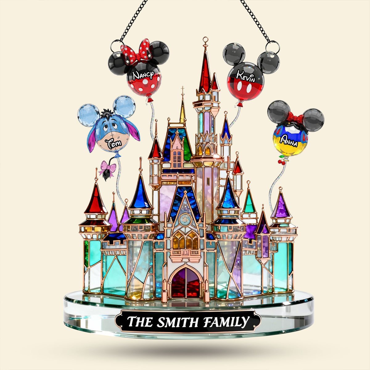 Childhood Balloon Castle Suncatcher - Personalized Gifts For Family Suncatcher Ornament 03OHTI231225-Homacus