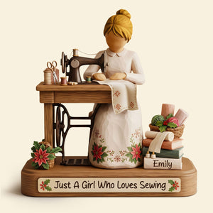 Sewing Girl Plaque - Personalized Gifts For Sewing Lovers 02pgti131025-Homacus