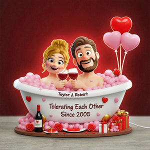 Funny Bathub Couple Light Box Personalized Gifts For Couple 03NATI051225-Homacus