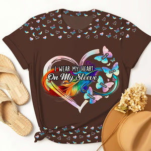 Personalized Gifts For Mom 3D Shirt Butterfly Kids Heart 03ACTI050325-Homacus