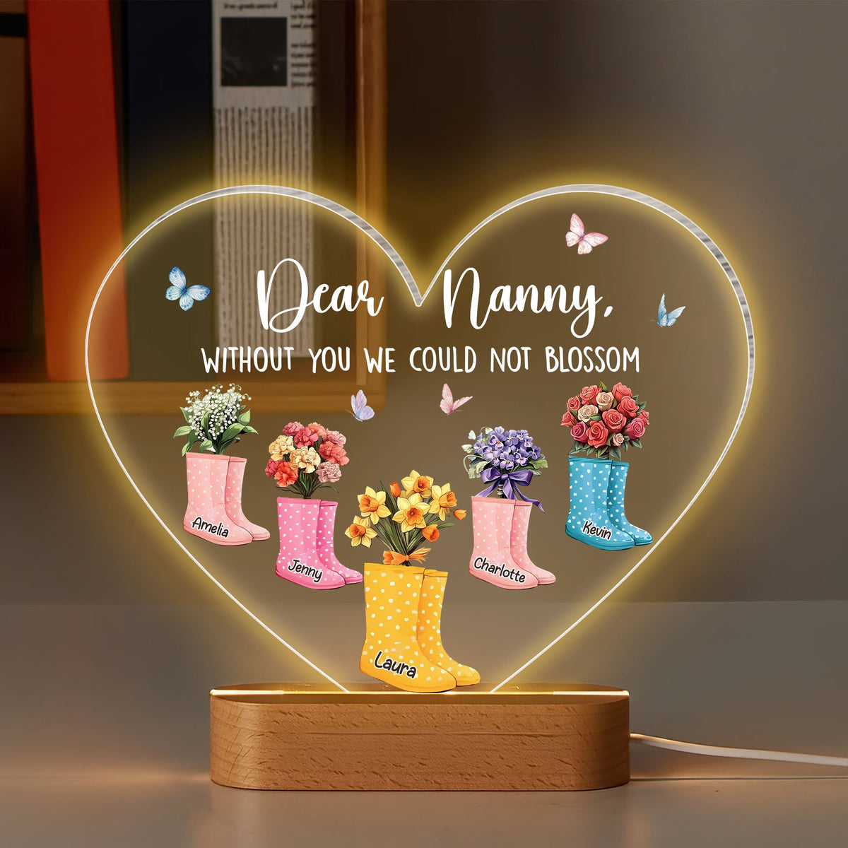 Personalized Gifts For Grandma LED Light Boot Flowers 02kati270325-Homacus