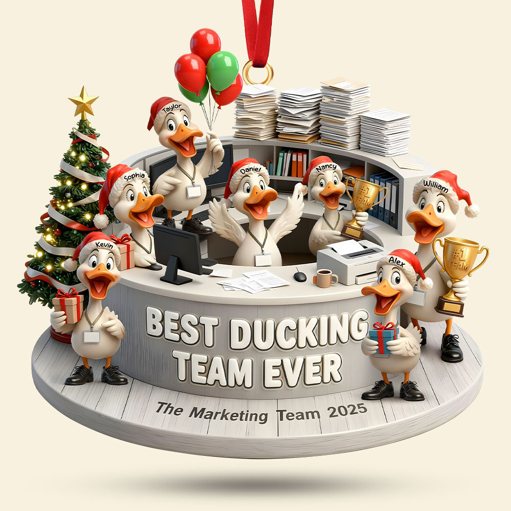 Fun Duck Office Worker Ornament - Personalized Gifts For Coworker 06QHTI241125-Homacus