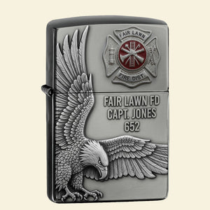 Fire Department Lighter - Custom Fire Station Logo Gifts For Firefighter With Name, Number Tag-Homacus