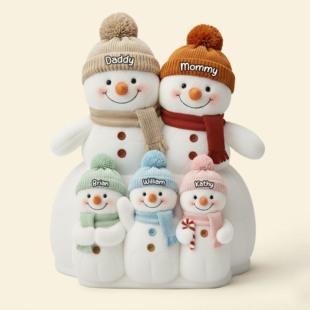 Snowman Family Pillow - Personalized Gifts For Family Christmas Pillow 06TOTI131125-Homacus