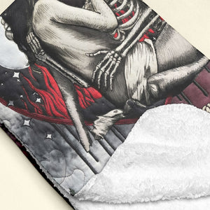 Deathly Love Gothic Skull Couple Blanket, Personalized Gifts For Couple 04qhti091225-Homacus