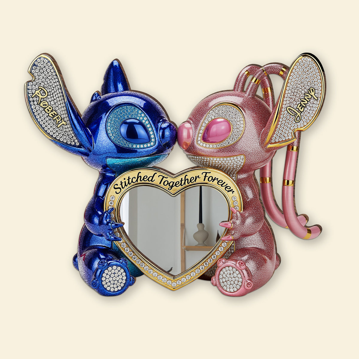 Cute Alien Couple Mirror - Personalized Gifts For Couple 02ohti210725-Homacus