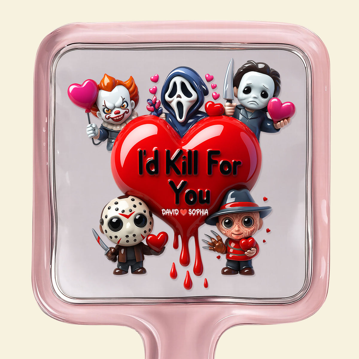 Horror Handheld Mirror - Personalized Gifts For Couple 05nati161225-Homacus