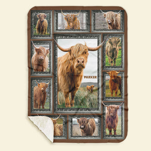 Highland Cow - Personalized Photos Collage Blanket 031qhti311224-Homacus