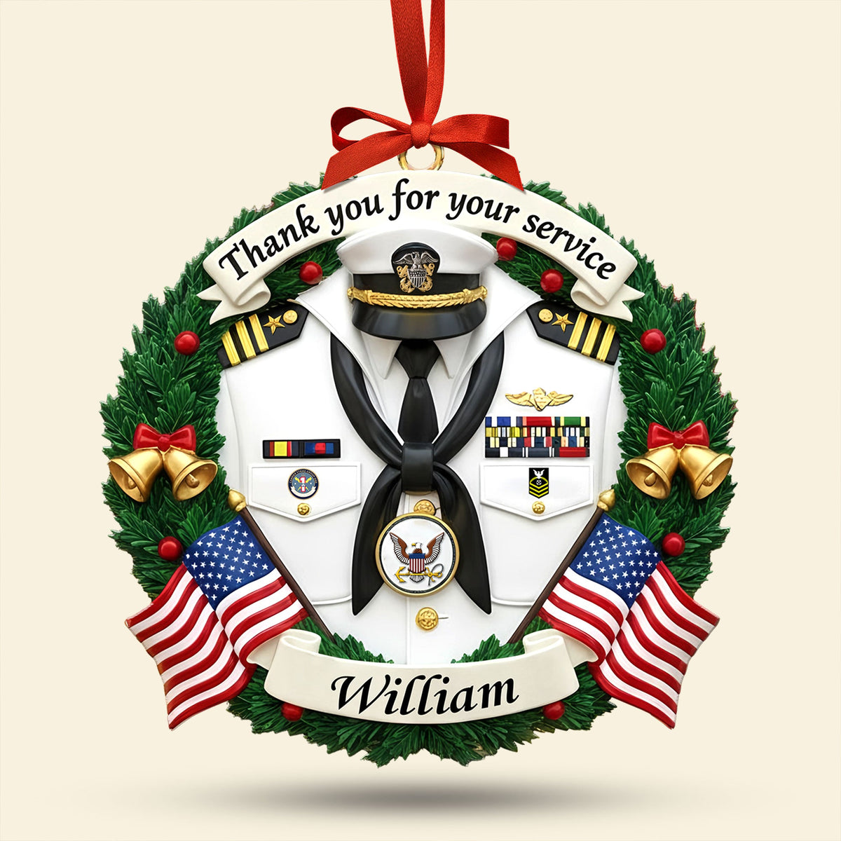 Military Appreciation Christmas Ornament Personalized Gifts For Veterans 03KITI200925-Homacus