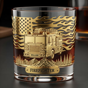 Firefighter Fire Dept Whiskey Glass, Personalized Gifts For Firefighter Retirees and Active Duty 03qhti050825-Homacus