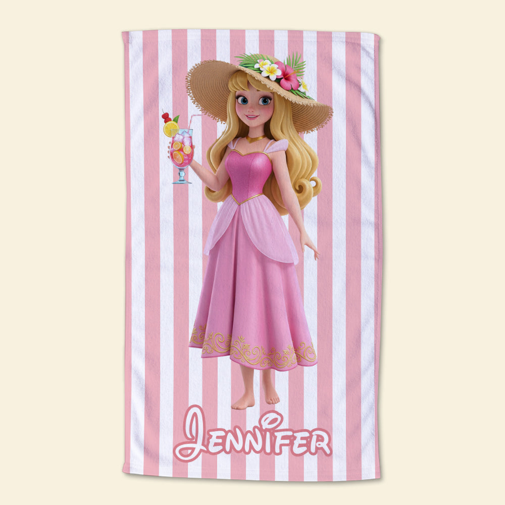 Summer Vibe Princess Beach Towel - Personalized Gifts For Her 02pgti260725-Homacus